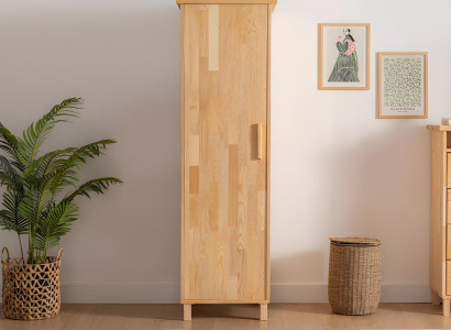 Kompakter Beiger Kleiderschrank 1-türiger Schlafzimmer Ablagenschrank