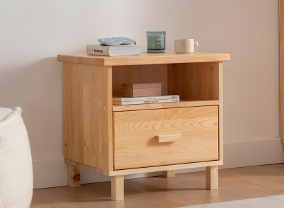 Beiger Schubladen Nachttisch Schlafzimmer Nachtkästchen Beistelltisch