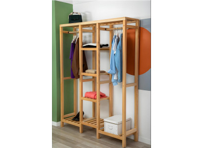 Modern Garderobe Beige Regal Schrank Kleider Schrank Möbel Garderoben Holz