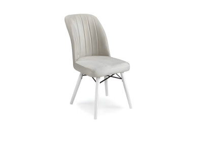 Schicker Weißer Esszimmerstuhl Luxuruiöse Polster Stühle Designer Möbel