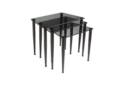 Schwarze Hartglas Couchtische Designer Wohnzimmer Edle Beistelltische