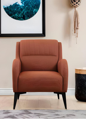 Sessel Orange Modern Design Stil Einfarbig Textil Material Wohnzimmer