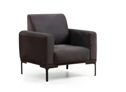 Sessel Schwarz Einfarbig Modern Design Stil Wohnzimmer Arbeitszimmer