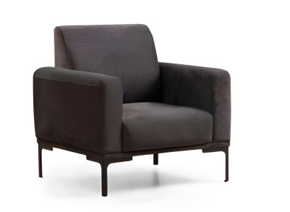 Sessel Schwarz Einfarbig Modern Design Stil Wohnzimmer Arbeitszimmer