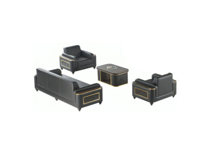 Wohnzimmer Arbetiszimmer Set 4tlg 3-Sitzer Sessel Couchtisch Braun Farbe