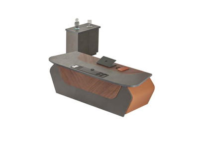 Arbeitszimmer-Set 2tlg Bürotisch Sideboard Braun Grau Zweifarbig Modern