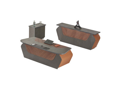 Arbeitszimmer Set 3tlg Bürotisch Sideboard Kommode Modern Rechteck Stil