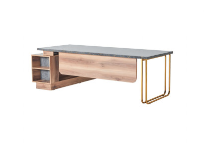 Bürotisch Braun Grau Zweifarbig Modern Design Arbeitszimmer Rechteckig