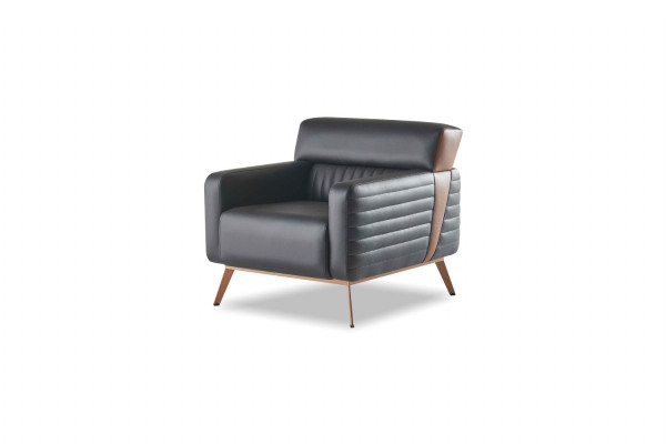 Arbeitszimmer-Set 4tlg 3-Sitzer 2x Sessel Couchtisch Schwarz Einfarbig