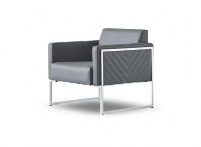 Sessel Arbeitszimmer 1-Sitzer Grau Einfarbig Modern Design Wohnzimmer