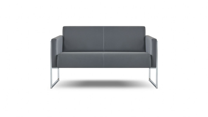 Arbeitszimmer Set 4tlg 2x 2-Sitzer mit 2x Sessel Grau Einfarbig Modern