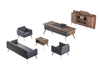 Mehrfarbige Designer Arbeitszimmer Möbel 3-Sitzer Tisch Sideboard Sessel