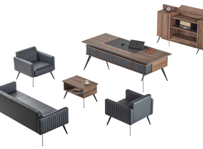 Mehrfarbige Designer Arbeitszimmer Möbel 3-Sitzer Tisch Sideboard Sessel