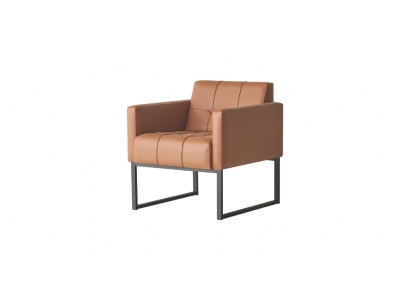 Sessel Braun Einfarbig Arbeitszimmer Modern Design 1-Sitzer Edelstahl