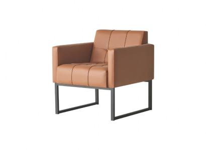 Sessel Braun Einfarbig Arbeitszimmer Modern Design 1-Sitzer Edelstahl