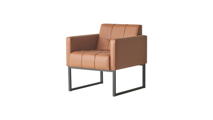 Arbeitszimmer-Set 3tlg 2-Sitzer 2x Sessel Braun Einfarbig Wohnzimmer