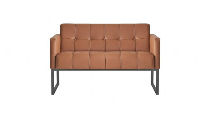 Arbeitszimmer-Set 4tlg Braun Einfarbig 2x 2-Sitzer 2x Sessel Modern Stil