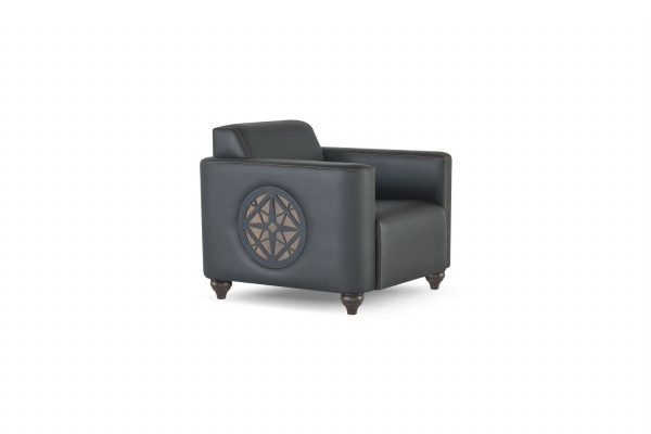 Sessel Schwarz Einfarbig Modern Design Stil Arbeitszimmer Wohnzimmer