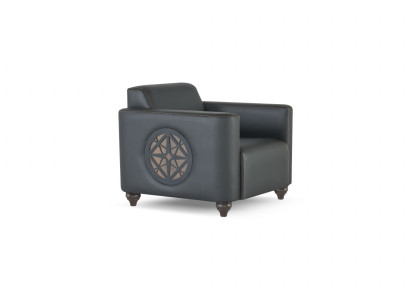 Sessel Schwarz Einfarbig Modern Design Stil Arbeitszimmer Wohnzimmer