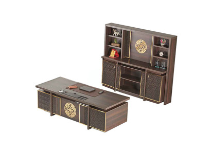 Arbeitszimmer Set 3tlg Bürotisch Sideboard Bücherregal Braun Einfarbig