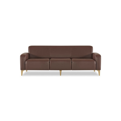 Arbeitszimmer-Set 2tlg 3-Sitzer mit Couchtisch Braun Einfarbig Wohnzimmer