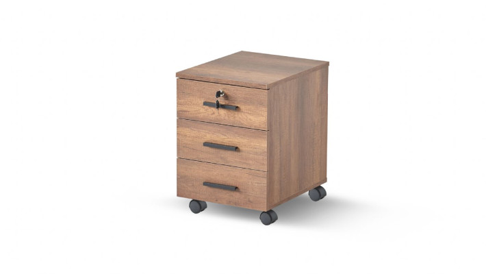 Arbeitszimmer Kommode Braun Schubladen Einfarbig Modern Design Rollen