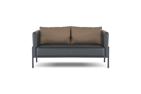Arbeitszimmer Sitzmöbel Luxuriöser Kunstleder 2-Sitzer 2x Ledersessel