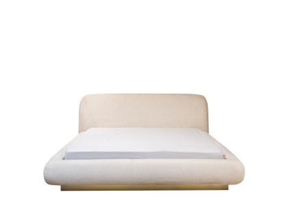 Modernes Weißes Polsterbett Textilbett Doppelbett Luxus Schlafzimmermöbel