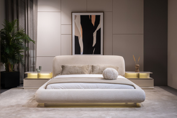 Moderne Schlafzimmer Garnitur Doppelbett Kleiderschrank 2x Nachttische