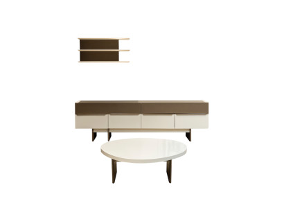 Moderne Wohnzimmer Garnitur Sideboard Designer Wandregal Couchtisch 3tlg