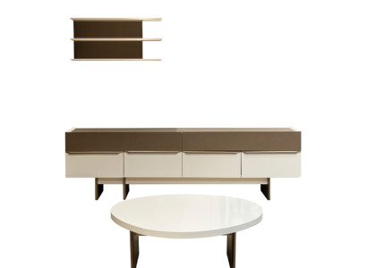 Moderne Wohnzimmer Garnitur Sideboard Designer Wandregal Couchtisch 3tlg