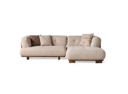Moderne Beige L-Form Designer Couch Wohnzimmer Sitzsofa Edle Eckcouchen
