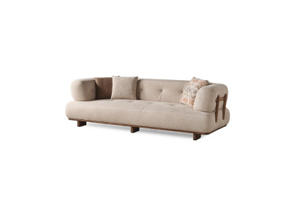 Beige Wohnzimmer Polstercouch Designer Dreisitzer Sofa Edle Sitzmöbel