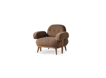 Brauner Einsitzer Wohnzimmer Polstersessel Textil 1-Sitzer Edle Möbel