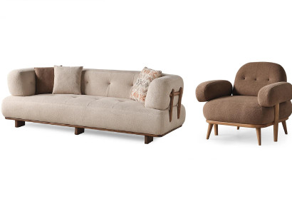Exklusive Beige Wohnzimmer Sitzgarnitur Wohnzimmer Sofas Einzelsessel