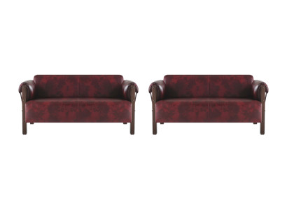 Ledersofas 2-Sitzer Bordeaux Leder Sitzmöbel Sofa-Set Sofas Modern