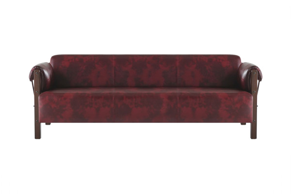 Sofas 3-Sitzer Ledersofas Set Bordeaux Modern Stil Couch Weiche Armlehnen