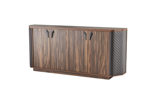 Sideboard Aktenschrank Braun Viertürig Modern Rechteckig Arbeitszimmer