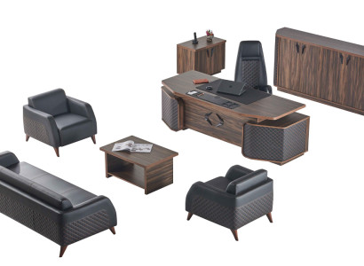 Schreibtisch Sofas Arbeitszimmer Komplett Set Büroeinrichtung Garnitur