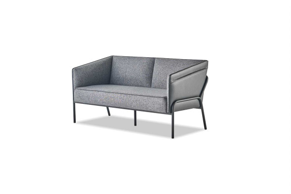 Sofa-Set Grau 2-Sitzer Sessel Sofagarnituren Sofas Textil Leder Edelstahl