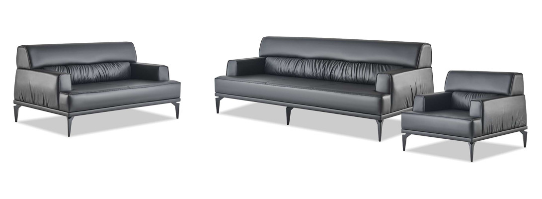 Ledersofas Schwarz Sofa-Set 3-Sitzer 2-Sitzer Sessel Modern Couch Leder