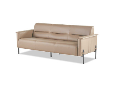 Lehnsessel Beige Sitzmöbel Set Sessel Vielseitig Modern Leder Edelstahl