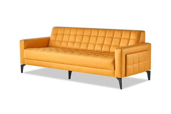Ledersofa 3-Sitzer Sofa Chesrterfield Modern Dreisitzig Couch Leder Holz