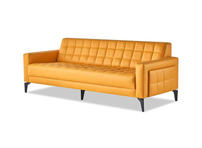 Ledersofa 3-Sitzer Sofa Chesrterfield Modern Dreisitzig Couch Leder Holz