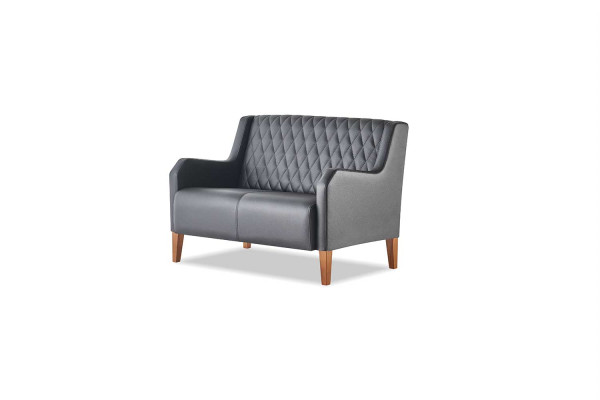 Komplett Ledersofas Couch Sitzmöbel 2-Sitzer Sessel Schwarz Modern Set