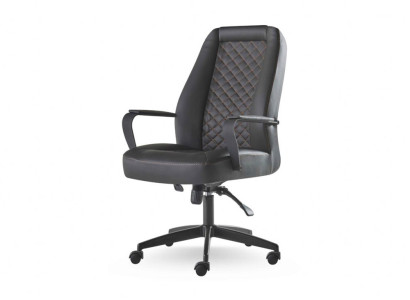 Chefessel Arbeitszimmer Bürostuhl Schwarz Mit Rollen Modern Leder Holz