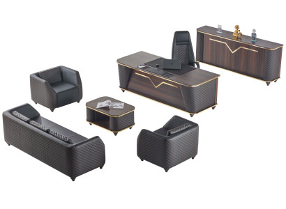 Komplett Arbeitszimmer Set Schreibtisch Sofas Sideboard Büroeinrichtung