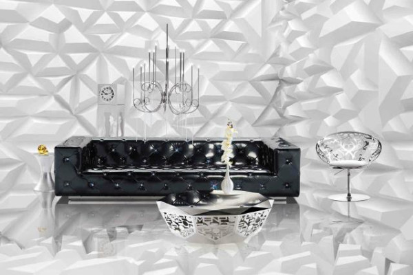 Designer XXL BIG Sofa mit Kristallsteinen Leder Elegante Polster Couch Garnitur