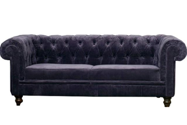 Edle Designer Chesterfield Sofa Polster Couch Sitz Textil Stoff Garnitur Samt