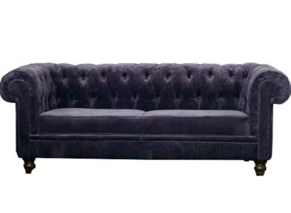 Edle Designer Chesterfield Sofa Polster Couch Sitz Textil Stoff Garnitur Samt